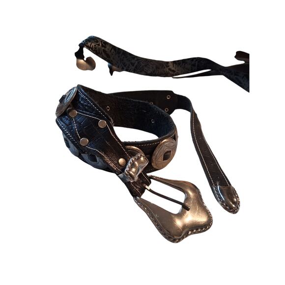 Vintage Revcor Women's size 34" Leather Concho Western Boho Country Prairie Belt - Picture 6 of 11